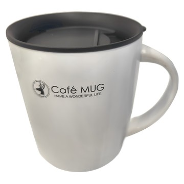 PUSH 普旭 馬克杯 400ML 304不鏽鋼 食品級材質 防滑底座  白色  1個