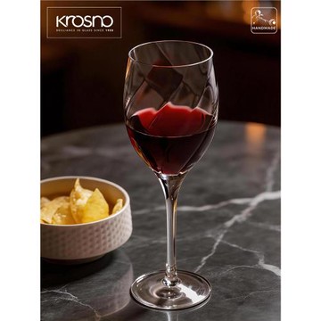 KROSNO進口ROMANCE創意旋紋人工吹制復古水晶杯紅葡萄酒杯高腳杯