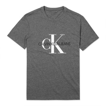 Calvin Klein 經典印刷LOGO文字短袖T恤-深灰色