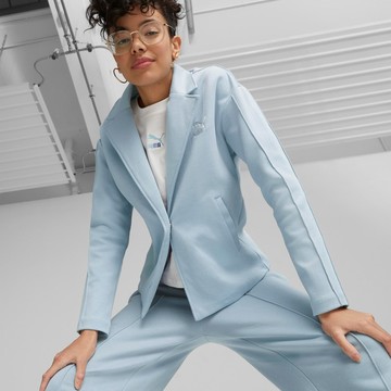 PUMA 外套 流行系列 T7 蔡依林 代言款 棉質 西裝式 淺藍 女 67164579