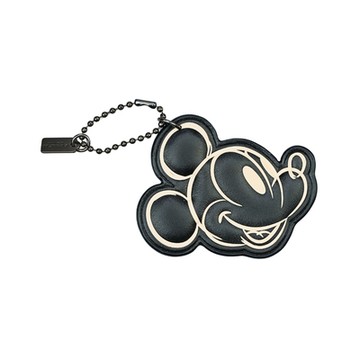 COACH X DISNEY MICKEY頭像圖印珠鍊鑰匙圈掛飾