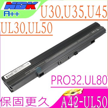 ASUS電池(保固最久)-華碩 Pro32 Pro34 PL30 PL80 UL30 UL50 UL80  UL30 UL50 UL80 U30 U35 U45 UL80AG UL80VT UL50VS UL30JT  A41-U53 A41-UL80 A42-UL50