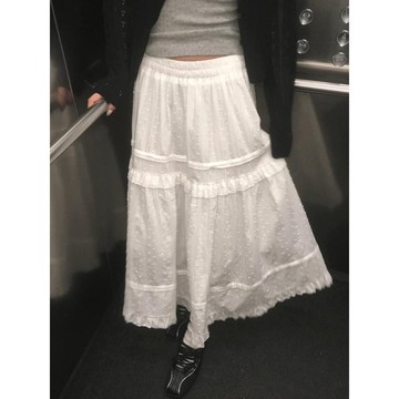 Codibook｜韓國 wonderwonder 荷葉邊細褶長版裙［預購］裙子 荷葉邊裙 女裝