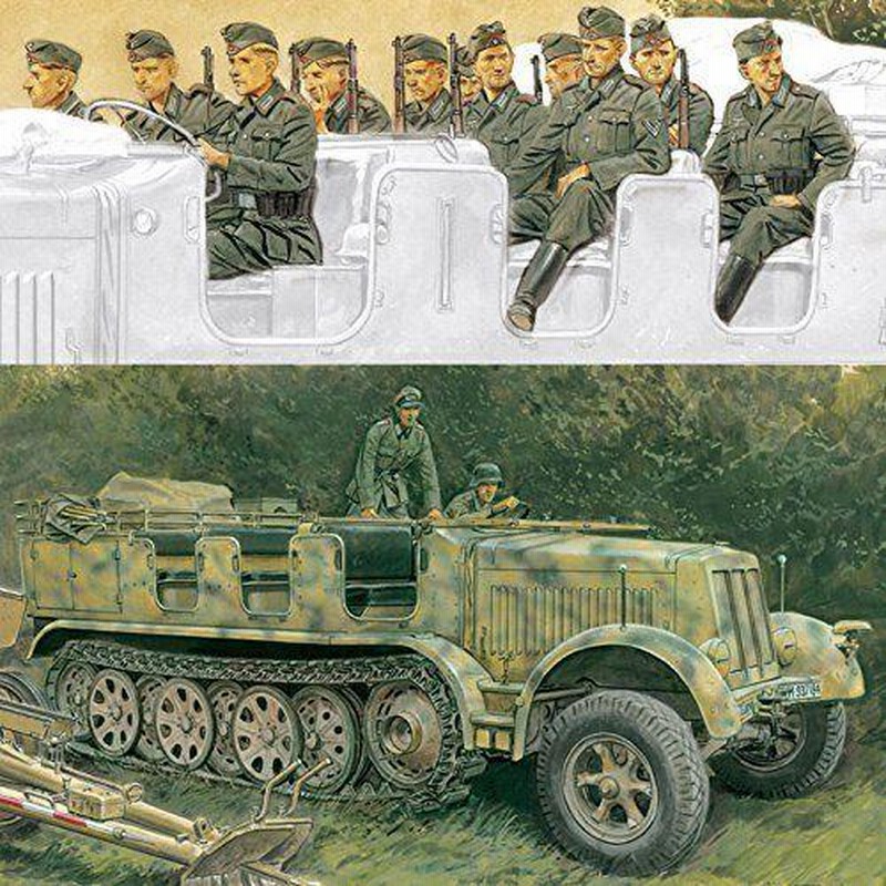 1/35 ドイツSd.Kfz.7 8トンハーフトラック1943年生産型+1/35 ドイツ軍 