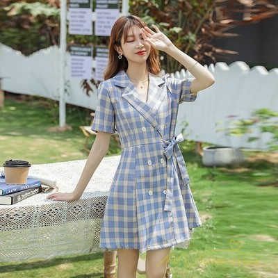 ワンピース レディース 夏 半袖ワンピース 膝丈 ミニ丈ワンピース ミニ ギンガムチェック チェック柄 シャツワンピース ミニ丈 Aライン 通販 Lineポイント最大get Lineショッピング