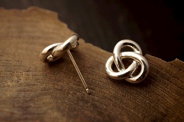 925 純銀簡約繩結耳環 (E182) -手作