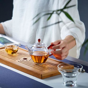 玻璃壺耐高溫耐熱玻璃加厚泡茶小號家用透明過濾水壺純手工沖茶器