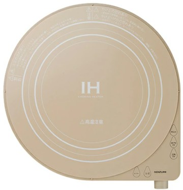 (免運)  KOIZUMI 小泉成器 KIH-1406 圓形 電磁爐 IH爐 1400W 6段火力 保溫 控溫 米色 日本代購