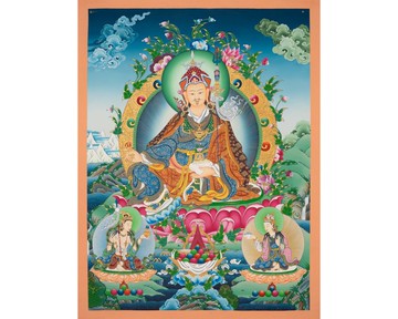 蓮花生大士手工唐卡繪畫