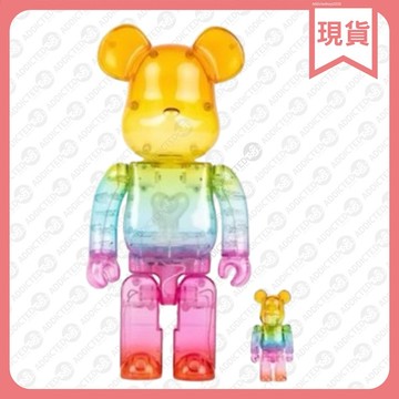 BEARBRICK Emotionally Unavailable Gradient Heart 彩虹溶解愛心 400+100%