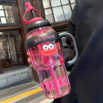 大容量巨無霸水杯夏季女生吸管塑料杯新款冰霸杯高顏值學生杯子
