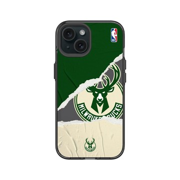 iPhone 15 Clear 酷墨灰 - NBA - 熱血系列-密爾瓦基公鹿 Milwaukee Bucks - Sweat and Tears