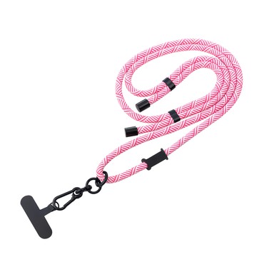 TOTU 拓途 LS-1系列 多功能編織手機掛繩 + 夾片組  適用於 iPhone/安卓手機  80cm線長  粉白色  1組