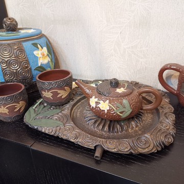 手工製作-花壺系列-蘭花茶具套組