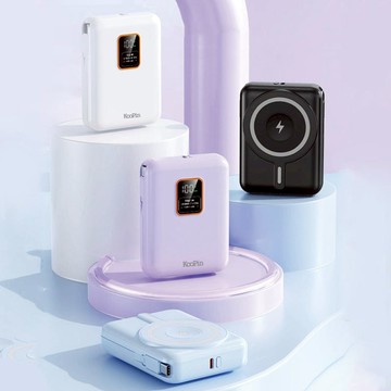 KooPin 10000mAh可拆自帶雙線磁吸三用快充  Apple Watch Air Pods iPhone 白色