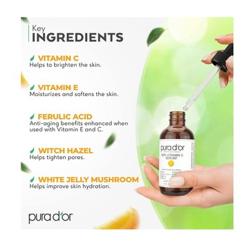 Pura d'or  20% Vitamin C 高濃度 20% 維他命C 精華液 天然護膚油 保養油 精華果油