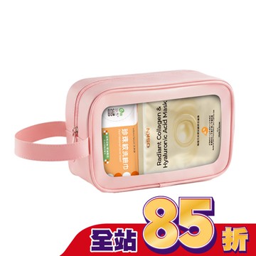 輕亮隨行淨潤組(enhance beauty-洗臉巾4入+DSKN-極潤玻尿酸膠原面膜2入)