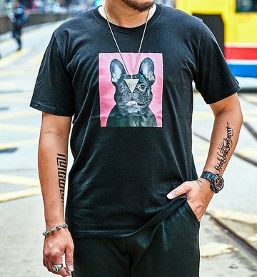 FINDSENSE H1 2018 夏季 新款 潮胖子 個性動物印花 加肥 加大碼T恤 透氣寬鬆短袖 休閒上衣 潮男