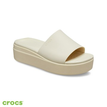 Crocs 卡駱馳 (女鞋) 布魯克林涼拖鞋-骨白色-208728-2Y2_洞洞鞋