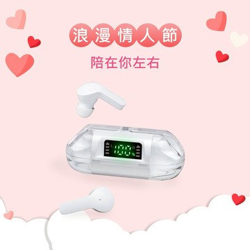 快速出貨🚚【陪在你左右_情人節快樂】太空艙電量顯示真無線藍牙5.3耳機RS53 RASTO