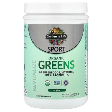 Garden of Life, 運動，有機綠色，原味，8.99 盎司（255 克）