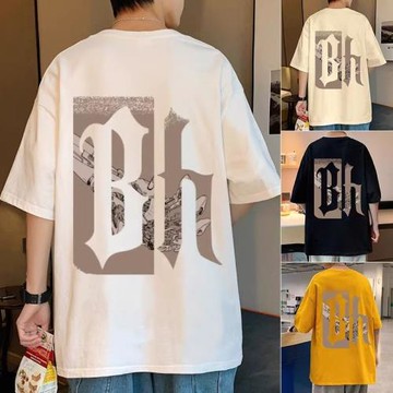 潮牌美式高街純棉短袖T恤男女夏季寬松大碼半袖上衣百搭休閑體恤