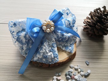 夢幻蕾絲彈簧夾- 水藍 精靈