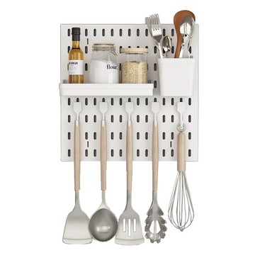 半島良品 多功能壁掛洞洞置物板  1個  白色