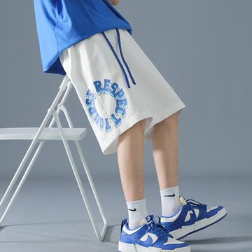 白色短褲男薄款運動美式潮牌hiphop寬松夏季高街五分褲子ins闊腿