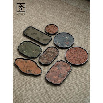 竹制壺承茶盤茶席套裝復古干泡臺茶壺托盤茶具收納盤長方形茶臺