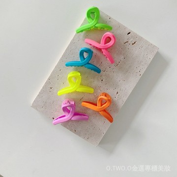 【臺灣出貨】韓版兒童抓夾熒光色磨砂髮抓寶寶可愛後腦勺髮飾頭飾 MPDU