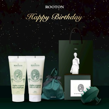 快速出貨【ROOTON】生日快樂！ 甦活植萃洗髮精200ml+甦活植萃護髮素200ml+頭皮按摩梳+束口袋+女神提袋(雙子座生日禮物)