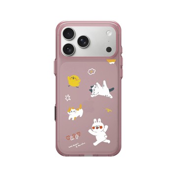 iPhone 17 Pro Max Clear (相機按鈕) 晶醺玫 - 懶散兔與啾先生 Lazy Rabbit and Mr.Chu - 貓貓