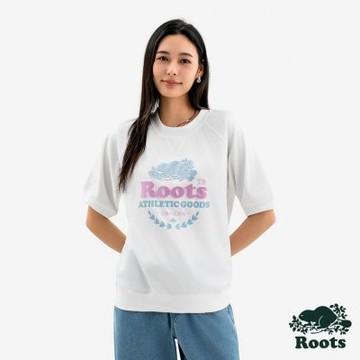 Roots 女裝- ROOTS ATHLETICS SS 圓領上衣-白色