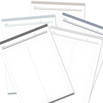 PANDAMONG 城市網格記事本B5 A款  1組  5本  霧黑色 + 灰色 + 迷霧藍 + 午夜藍 + 焦糖棕