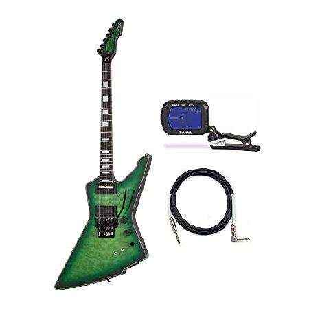 Schecter E-1 FR S Special Edition 6-String Electric Guitar (Right-Handed, Green Burst) with Clip-On Tuner and 10-Foot Guitar Cable (3 Items)