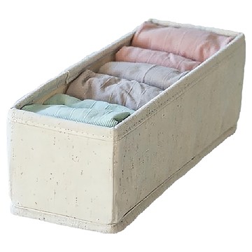 美得像專櫃 棉麻衣物收納盒  中(30 x 10 x 10cm)  1個  米色