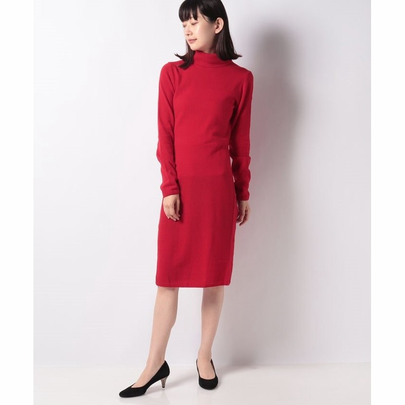 Benetton Women ベネトン レディース ウールタートルネック長袖タイトロングニットワンピース レディース レッド 通販 Lineポイント最大1 0 Get Lineショッピング