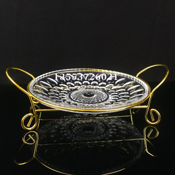 KTV果盤 鐵架果盤架子 ktv專用 金色自助餐盤架 玻璃塑料果盤