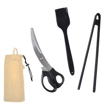 Truly House 極黑限定 燒烤超值三件組 Set (矽膠 不鏽鋼)  黑色  1組