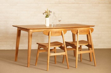 柚木餐桌餐檯 辦公桌 新希洛馬全原木實木 上蠟設計感 民宿餐廳