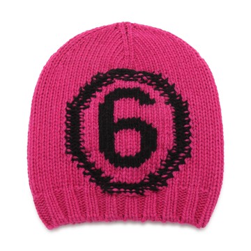 Mm6 Maison Margiela - Deep Pink Wool Blend Signature Beanie