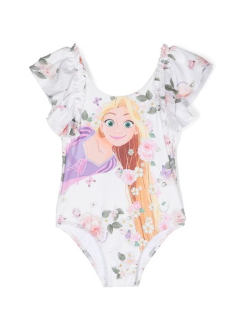 Monnalisa - Tangled floral-print swimsuit - kids - Polyester/Spandex/Elastane/Polyester/Spandex/Elastane - 7 - White