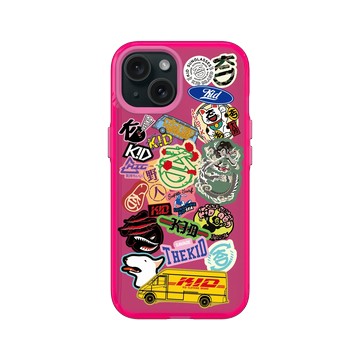 iPhone 15 Clear 粉漾桃 - KID - KID黃色行李箱款