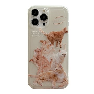 情侶貓咪 iPhone 14 Pro Max 手機殼 霧面半透明 軟殼 蘋果 i13 i11 12 保護殼 全包防摔殼