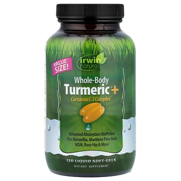 Irwin Naturals, 全身姜黃™ + 姜黃素 C3 複合物®，120 粒液體軟膠囊