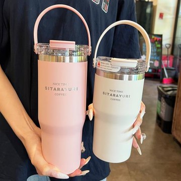 巨無霸保溫杯大容量女生2025新款吸管杯高顏值戶外便攜冰霸隨行杯