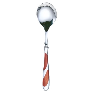 SALUS 佐藤金屬 不鏽鋼鑲木 圓湯匙 150 x 33mm  1支