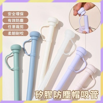 現貨+隔日達🤞帶蓋加長吸管 食品級矽膠吸管 冰霸杯吸管 耐高溫矽膠吸管 水杯吸管 環保吸管 彈性吸管 防塵耐熱保溫杯配件