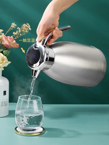 智能顯溫保溫壺家用大容量304不銹鋼便攜熱水瓶宿舍辦公室暖水壺